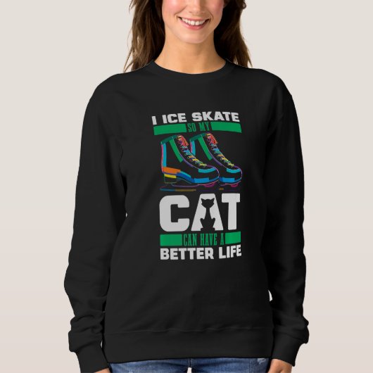 Figure Skating Cat  Ice Skating Sweatshirt (Vorderseite)