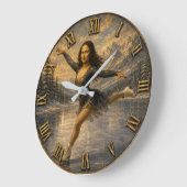 Figure Skating Funny Mona Ice Skater Gift Große Wanduhr (Winkel)