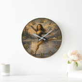 Figure Skating Funny Mona Ice Skater Gift Große Wanduhr (Zuhause)