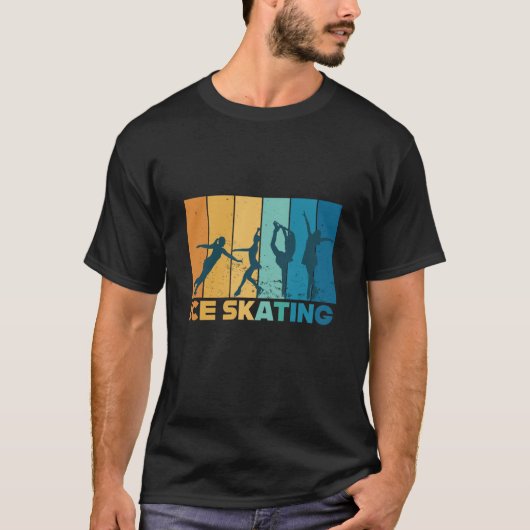 Figure Skating Ice Skater Vintage Retro T-Shirt (Vorderseite)