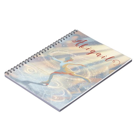 Figure Skating Ice Skating skates custom name Notizblock (Linke Seite)