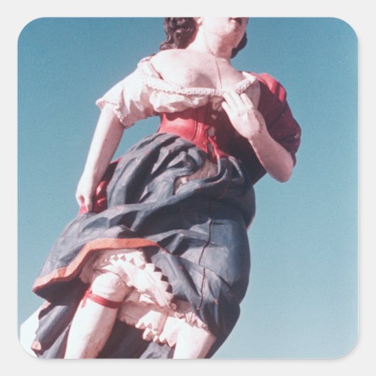 Figurehead von unbekanntem Segelschiff Quadratischer Aufkleber (Vorderseite)