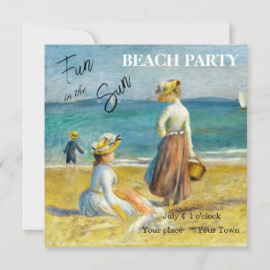 Figuren am Strand, Renoir Vintage Beach Party Einladung