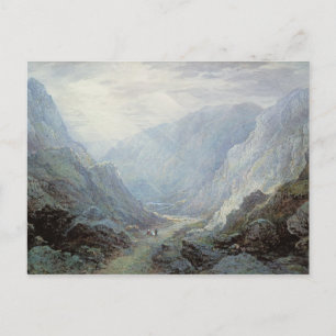 Figuren, die sich auf dem Weg durch eine felsige G Postkarte