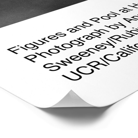 Figures and pool at UCR, März 1966 by Ansel Adams Poster (Ecke)