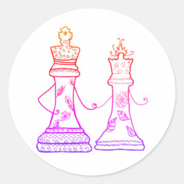 Figures Chess, Queen & King Liebe Sticker