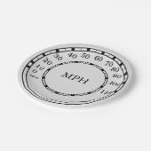 Figures Classic Car Speedometer MPH Monogramm Pappteller (Schrägansicht)