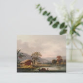 Figures Guides a Sampan Round a Bend in a River, Postkarte (Stehend Vorderseite)