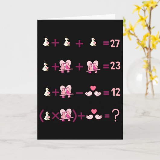Figures Math Equation Teacher Algebra Silly Goose Karte (Gelbe Blume)