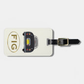 Figures Monogram Black Figaro Car Gepäck Tag Gepäckanhänger (Vorderseite horizontal)