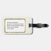 Figures Monogram Black Figaro Car Gepäck Tag Gepäckanhänger (Rückseite horizontal)