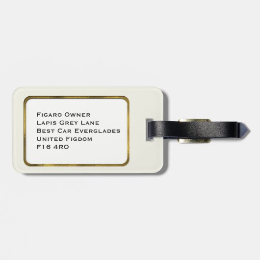 Figures Monogram Lapis Figaro Auto Gepäckmarke Gepäckanhänger (Rückseite horizontal)
