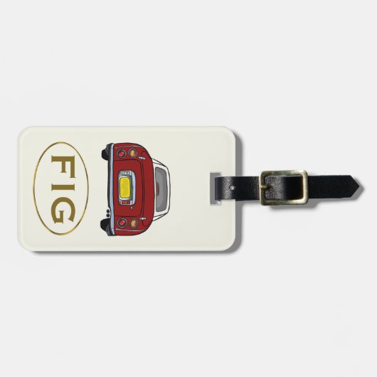 Figures Monogram Red Figaro Auto Gepäckmarke Gepäckanhänger (Vorderseite horizontal)