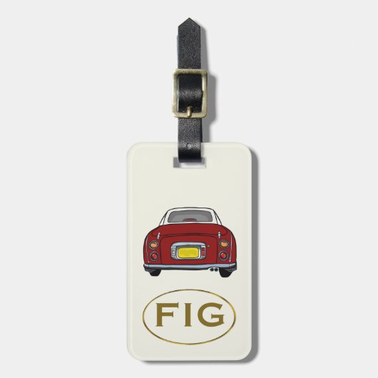 Figures Monogram Red Figaro Auto Gepäckmarke Gepäckanhänger (Vorderseite vertikal)