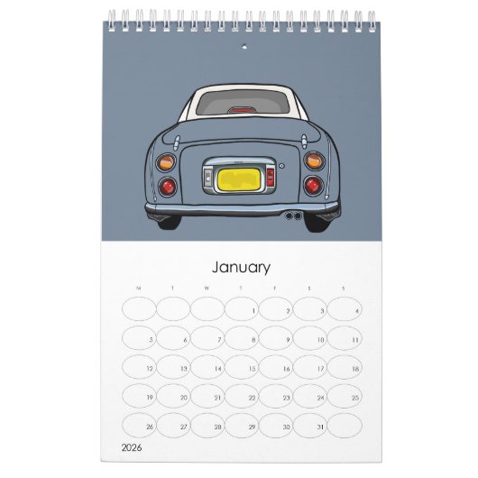Figures Niedlich Lapis Gray Figaro Car Calendar Kalender (Jan 2026)