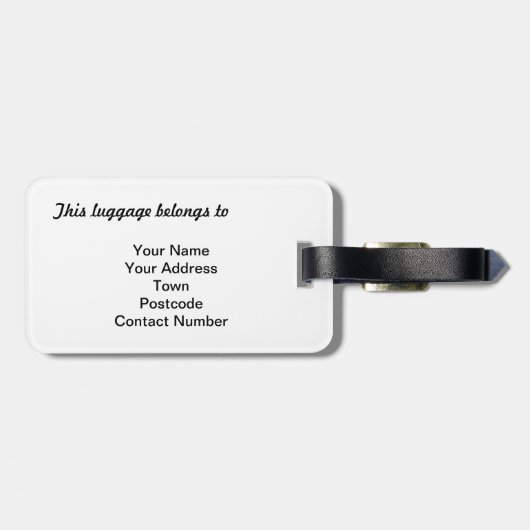 Figures Niedlich Pink Figaro Auto Gepäckmarke Gepäckanhänger (Rückseite horizontal)