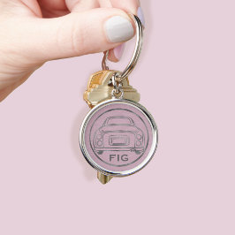 Figures Niedlich Pink Figaro Car Silver Monogram Schlüsselanhänger