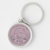 Figures Niedlich Pink Figaro Car Silver Monogram Schlüsselanhänger (Vorne)