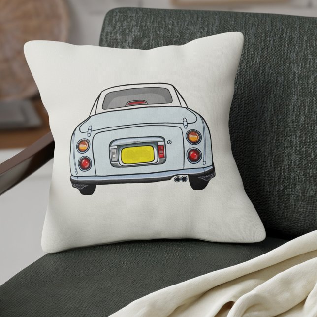 Figures Pale Aqua Figaro Car Cream Kissen (A cute Pale Aqua Figaro Car on a cream pillow for your car or your home)