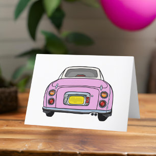 Figures Pink Figaro Car Blank Grußkarte Karte
