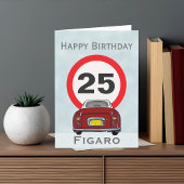 Figures Red Figaro Car Geburtstagskarte Karte