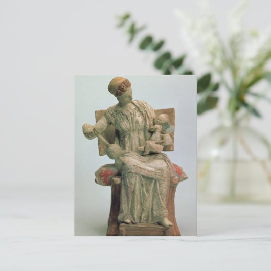 Figurine Aphrodite spielt mit Eros Postkarte (Stehend Vorderseite)