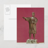 Figurine eines Mannes mit einer Sagum Postkarte (Vorne/Hinten)