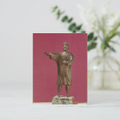 Figurine eines Mannes mit einer Sagum Postkarte (Stehend Vorderseite)