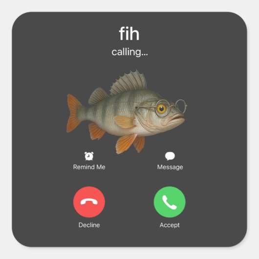 Fih-Aufruf Erinnern Sie mich Meldung Decoder akzep Quadratischer Aufkleber (Vorderseite)