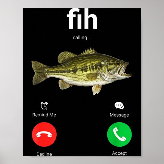Fih Calling Decline Accept Funny Phone Call Misspe Poster (Vorne)