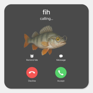 Fih Calling Erinnern Sie mich Nachricht Ablehnen A Quadratischer Aufkleber