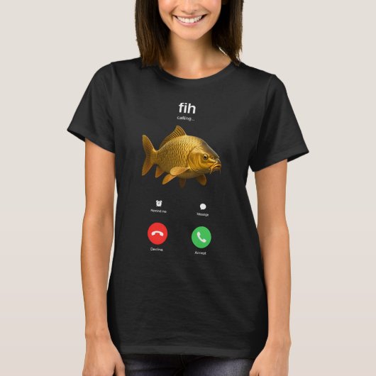 Fih Calling falsch geschriebener Fisch Meme T-Shirt (Vorderseite)