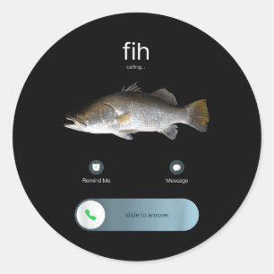 Fih Calling, Fih Incoming Call Meme, Fih Fis Runder Aufkleber