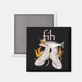 Fih Scute Ss Cute Sss Fish Funny Misspelled Fish M Magnet (Vorderseite/Rückseite)