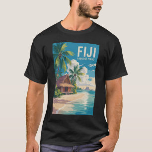 Fiji Beach Hut Reisen Art Vintag T-Shirt