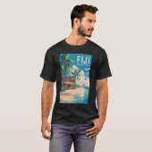 Fiji Beach Hut Reisen Art Vintag T-Shirt (Vorne ganz)