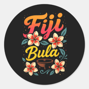 Fiji Bula Tropisches Insel Urlaub Souvenir Runder Aufkleber
