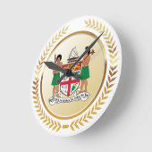 Fiji Coat of Arms Runde Wanduhr (Winkel)