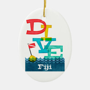 Fiji Dive - farbenfrohe Scuba Keramik Ornament