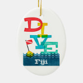 Fiji Dive - farbenfrohe Scuba Keramik Ornament (Hinten)