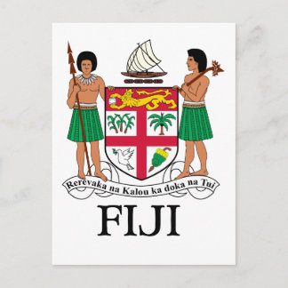 FIJI - Emblem / Flagge / Wappen / Symbol Postkarte