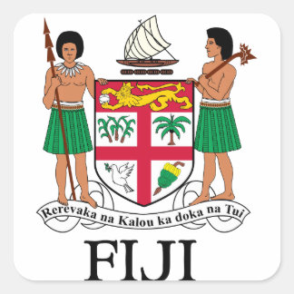 FIJI - Emblem / Flagge / Wappen / Symbol Quadratischer Aufkleber
