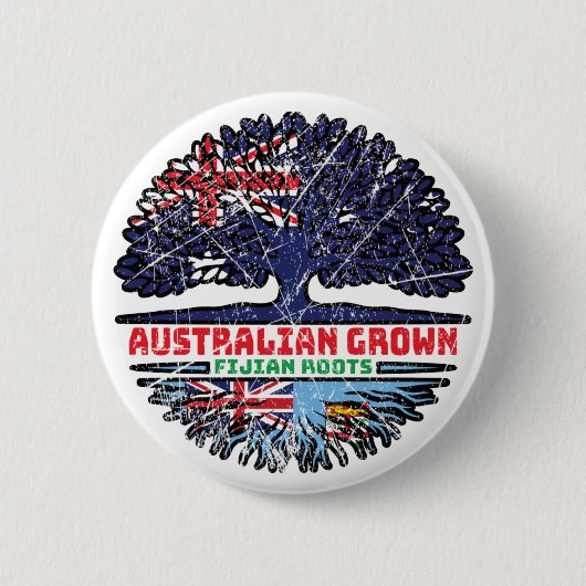 Fiji Fijian Australian Australia Tree Roots Flag Button (Vorderseite)