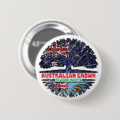 Fiji Fijian Australian Australia Tree Roots Flag Button (Vorne & Hinten)