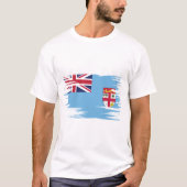 Fiji Flag Brush Art T-Shirt (Vorderseite)
