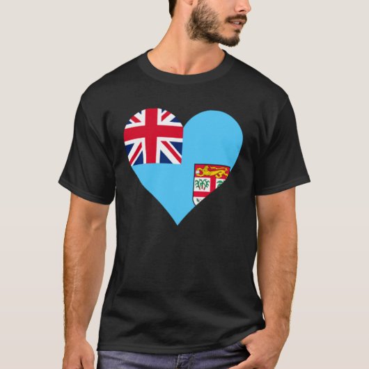 Fiji Flag Heart Fiji  Love Fiji T-Shirt (Vorderseite)