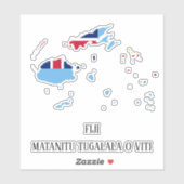 Fiji Flag Karte Aufkleber (Blatt)