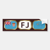 Fiji Flag Map Code Autoaufkleber (Vorne)