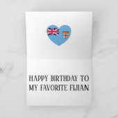 Fiji Flag Patriotic Birthday Karte (Innenseite)