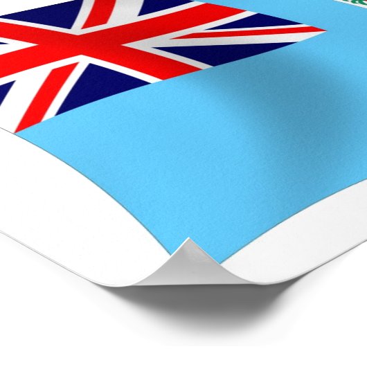 Fiji Flag Poster drucken (Ecke)